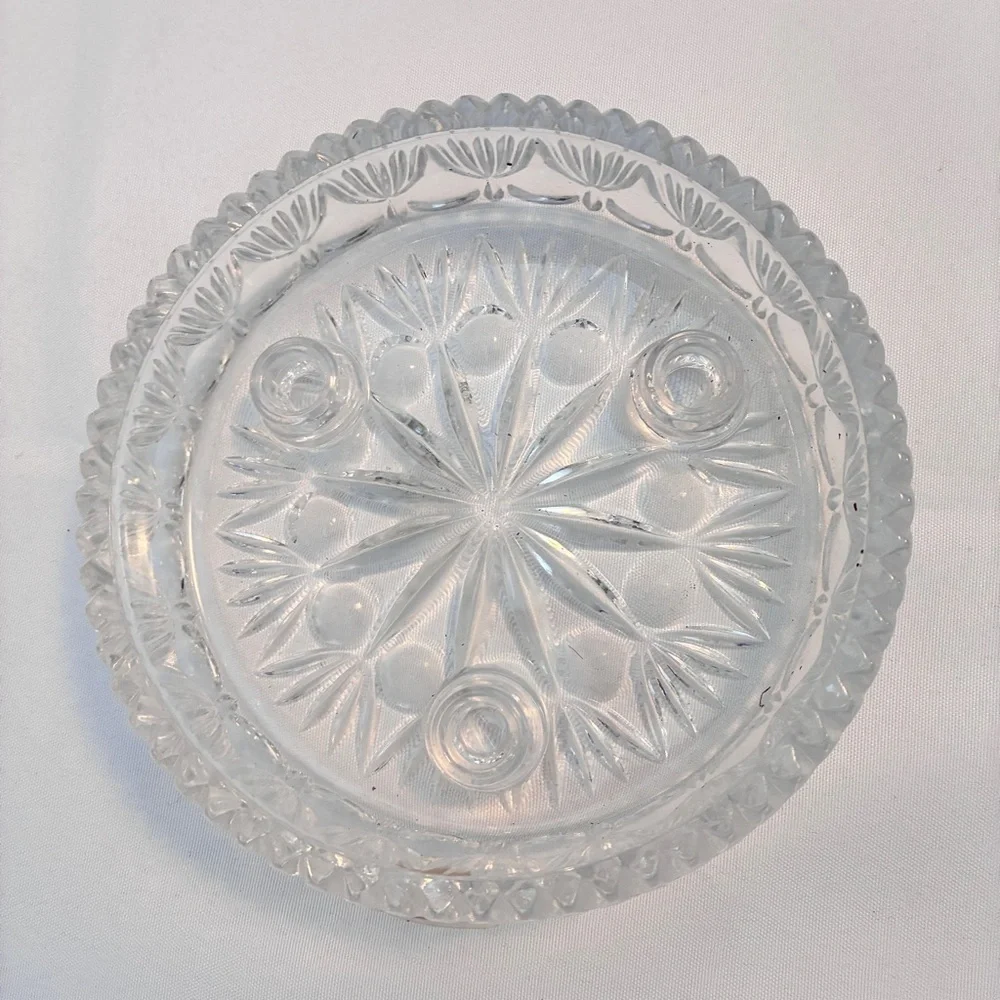 Princess House 24% Lead Crystal 3-Light Taper Candle Holder #830 Vintage